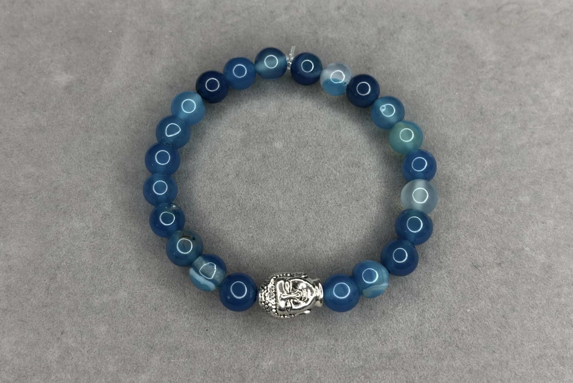 Pulsera ágata azul dije de Buda