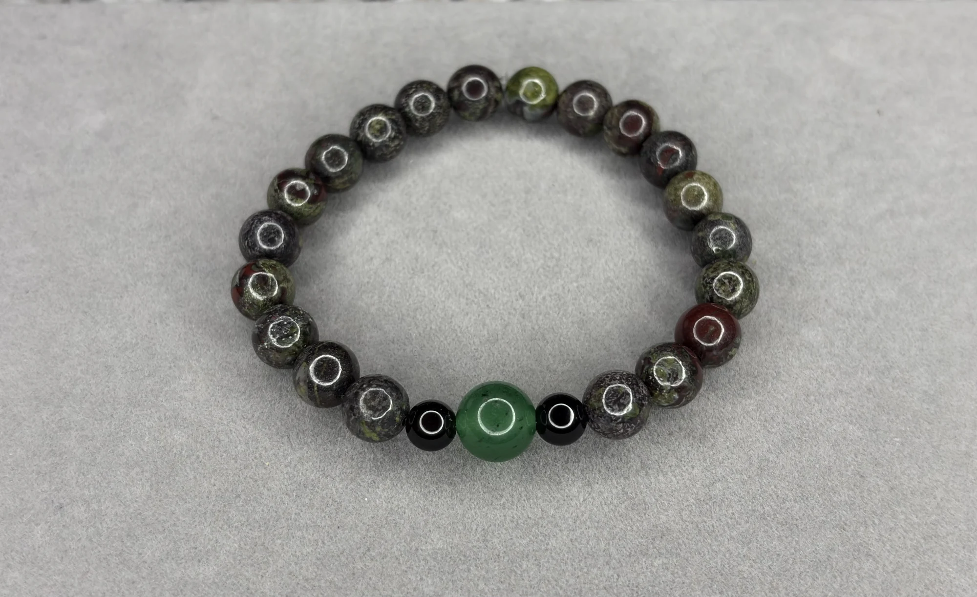 Pulsera Sangre de Dragón + Ónix + Esmeralda