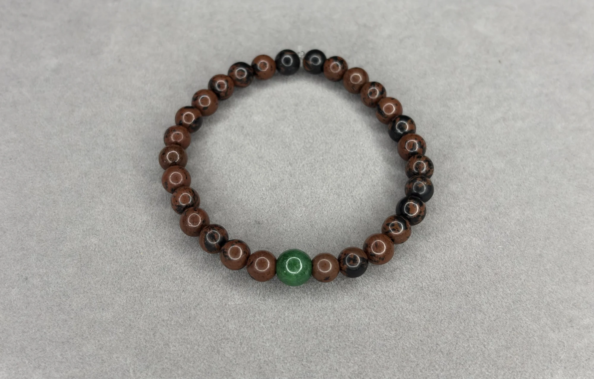 Pulsera Obsidiana Mahogany + Esmeralda