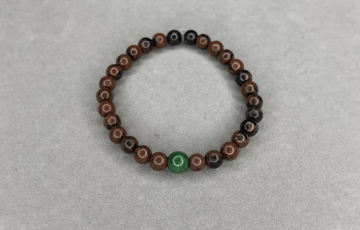 Pulsera Obsidiana Mahogany + Esmeralda