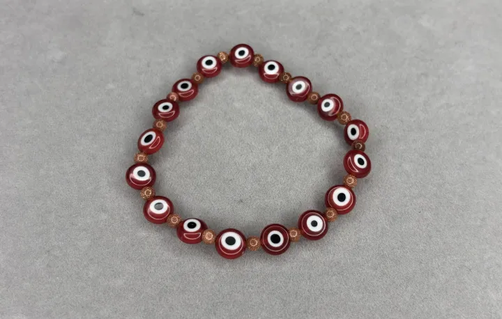 Pulsera Lluvia de Oro + Ojos Turcos Rojos